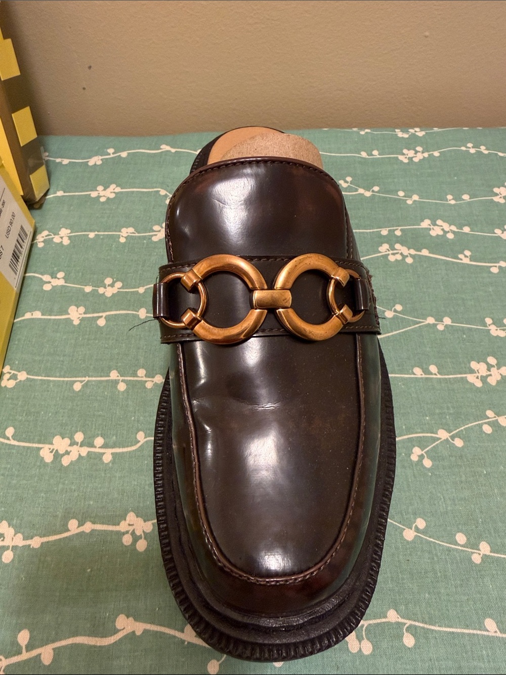 Circus by Sam Edelman - Elena Chestnut - Leather Mule with Gold-Tone Link